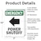 Signmission Power Shutoff (Left Arrow) With Symbol, 7 in W x Rectangle, Aluminum OS-2PACK-EM-A-710-V-10525 - alternate 3